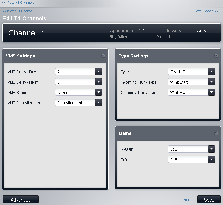 web edit t1 channels view details